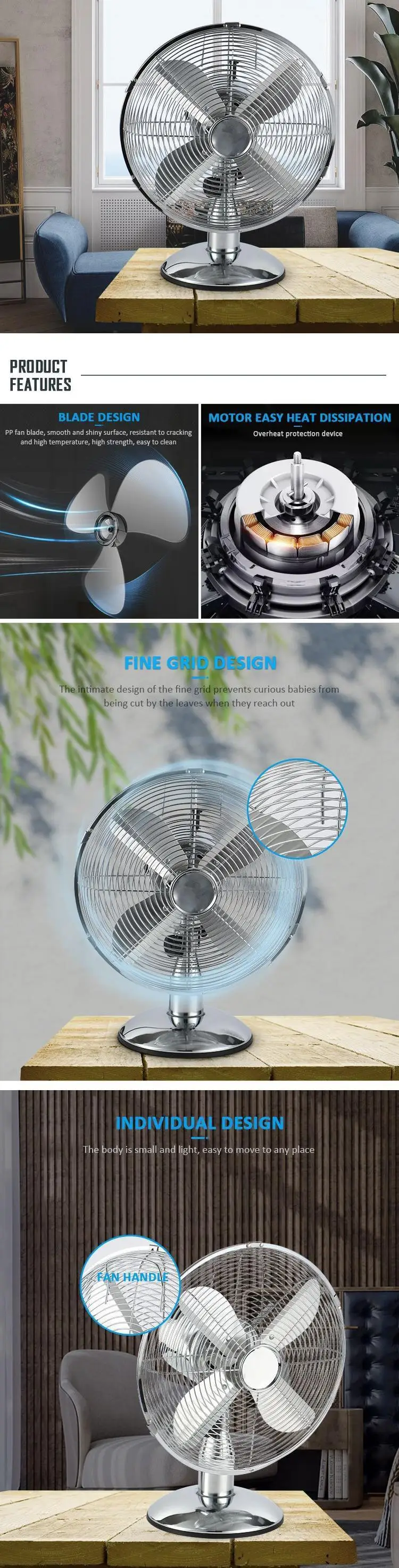 Metal Antique Desk Fan, 12Inch, ROHS - detail 6