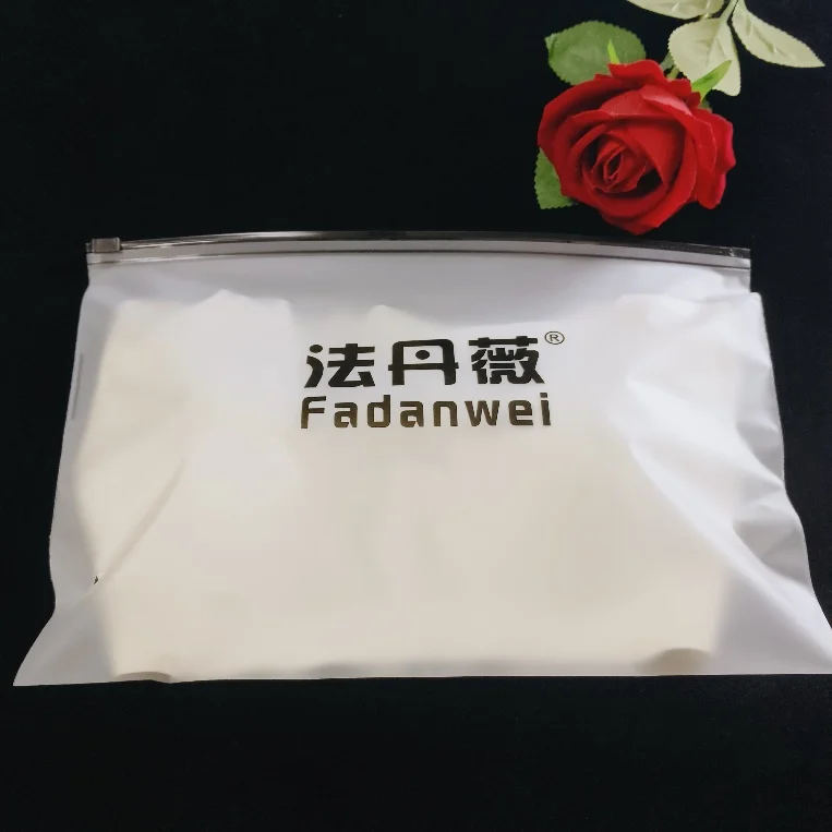 Customized Frosted EVA Clothing Packaging Plastic Bag With Slider Zipper Underwear Storage Bag Printed Logo By The Manufacturer