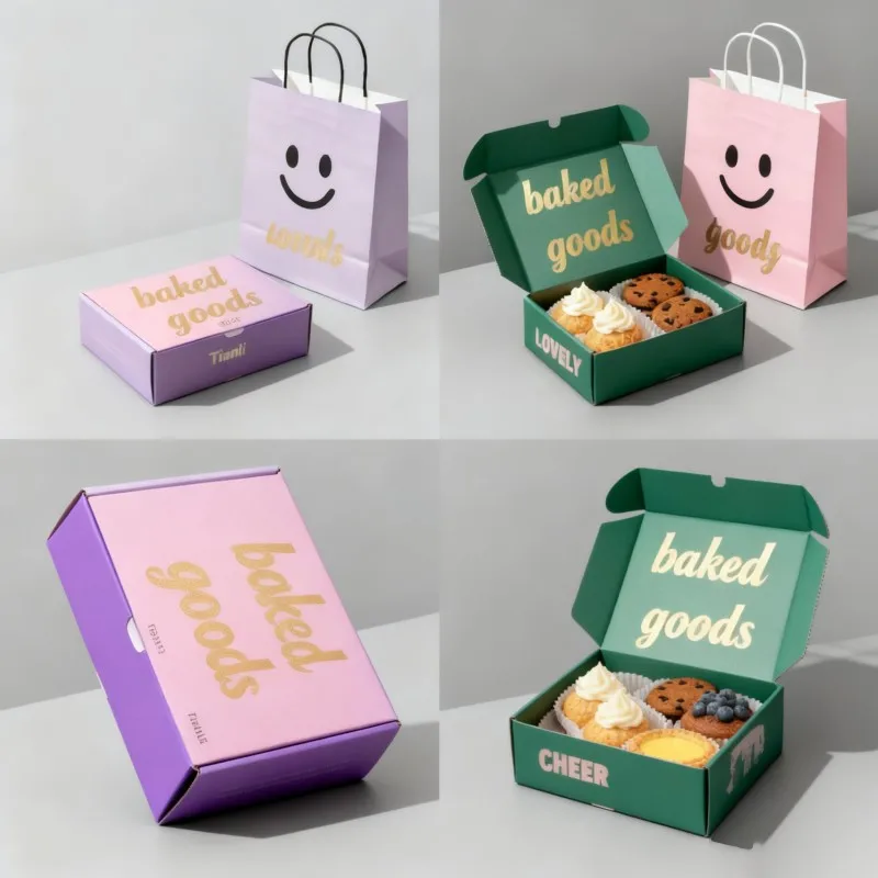 product hot sale food grade chocolate cookies paper box digital printing cream cakes egg tarts paper box biodegradable afternoon tea box-4