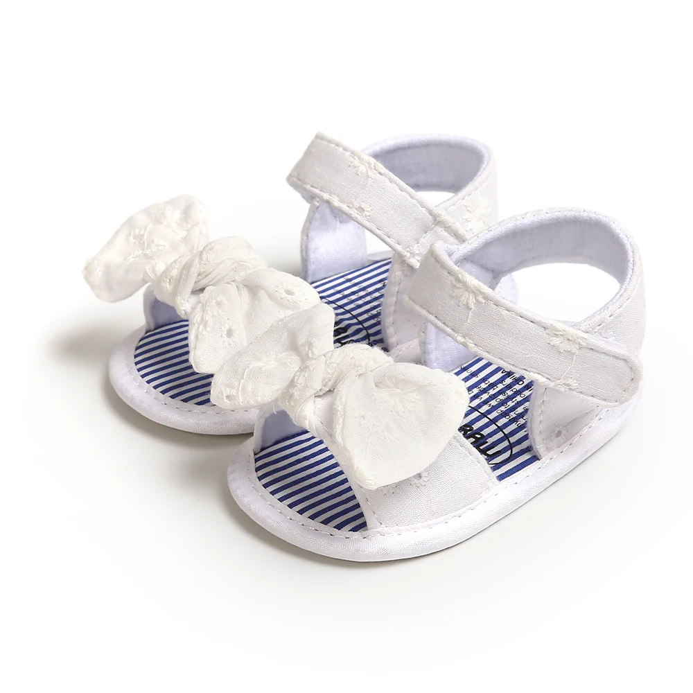 New fashion cotton fabric anti-slip bowknot summer toddler baby sandal shoes