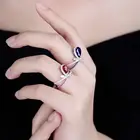 Ruby The Fine Quality S925 Sterling Silver Plated 18K Gold Set With Ruby Ring With Certificate