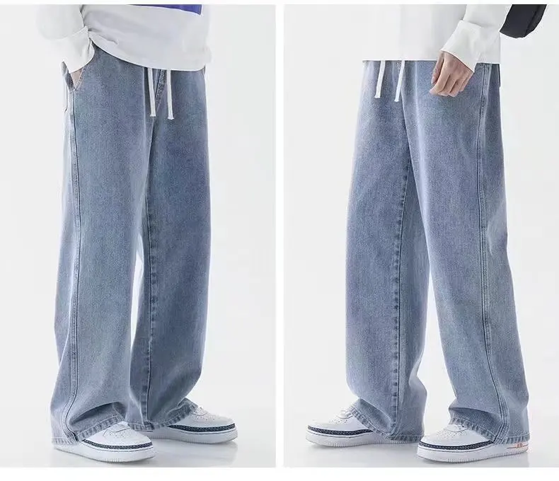 Spring Gray Jeans Loose Straight-leg Japanese Style Plus-size Men's Trendy Harem Pants Low Waist Fashion Casual Denim factory