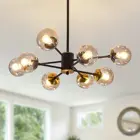 Art Glass Glass 8-Light Contemporary Modern Luxury Art Deco Led Glass Ball Pendant Light