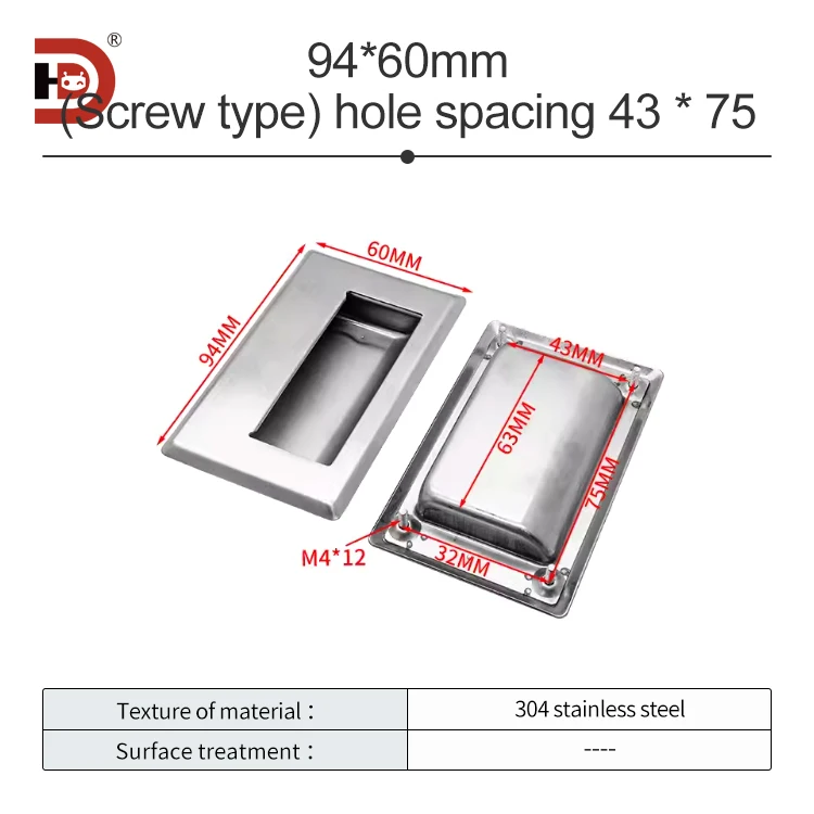 Industrial Handle Buckle Drawer Cabinet Concealed 304 Stainless Steel Handle Embedded Cabinet Concealed Handle details