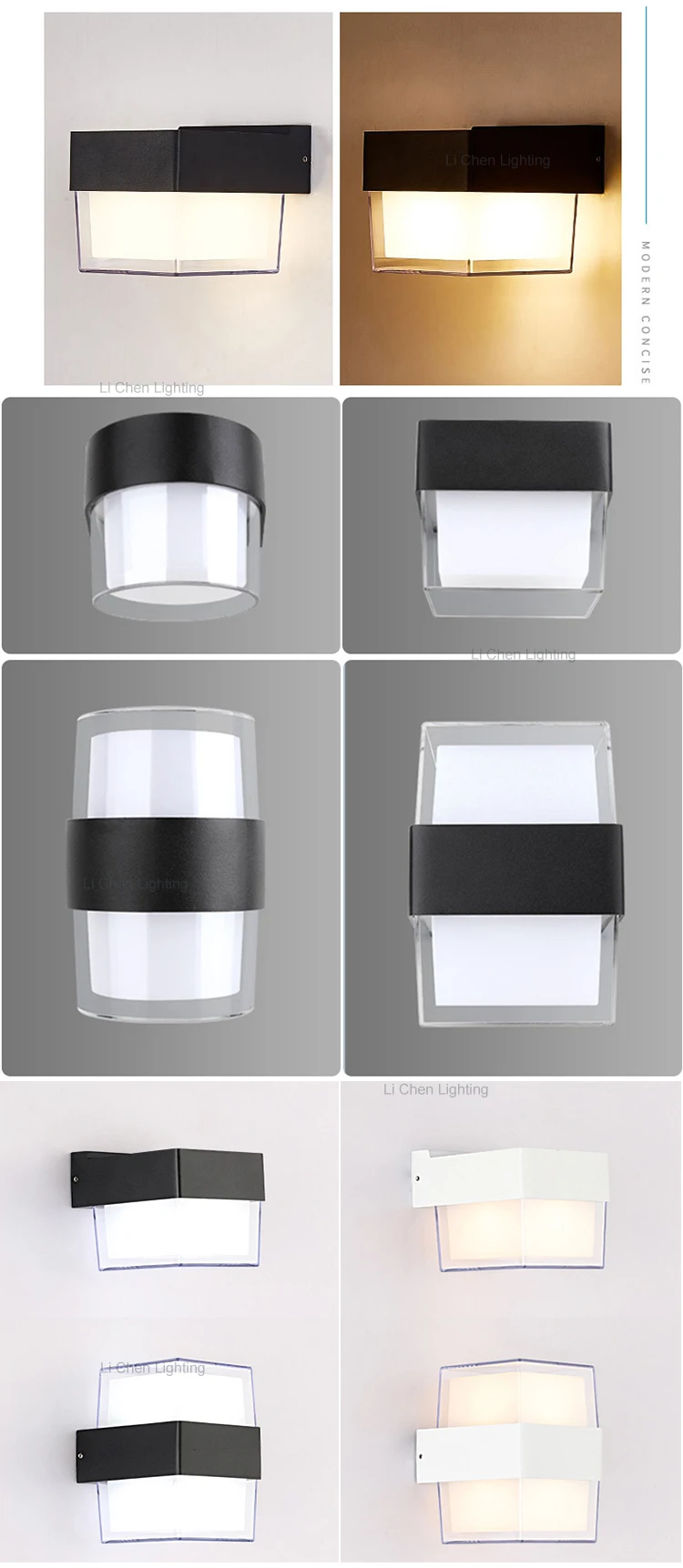 bd12 modern waterproof 85 265v up down sconce lighting led wall light for corridor garden hotel home decor -2