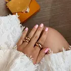 Ring Gold BAROLI Solid Signet Ring Croissant Ring 18k Gold Brass Chunky Ring For Ladies Girls