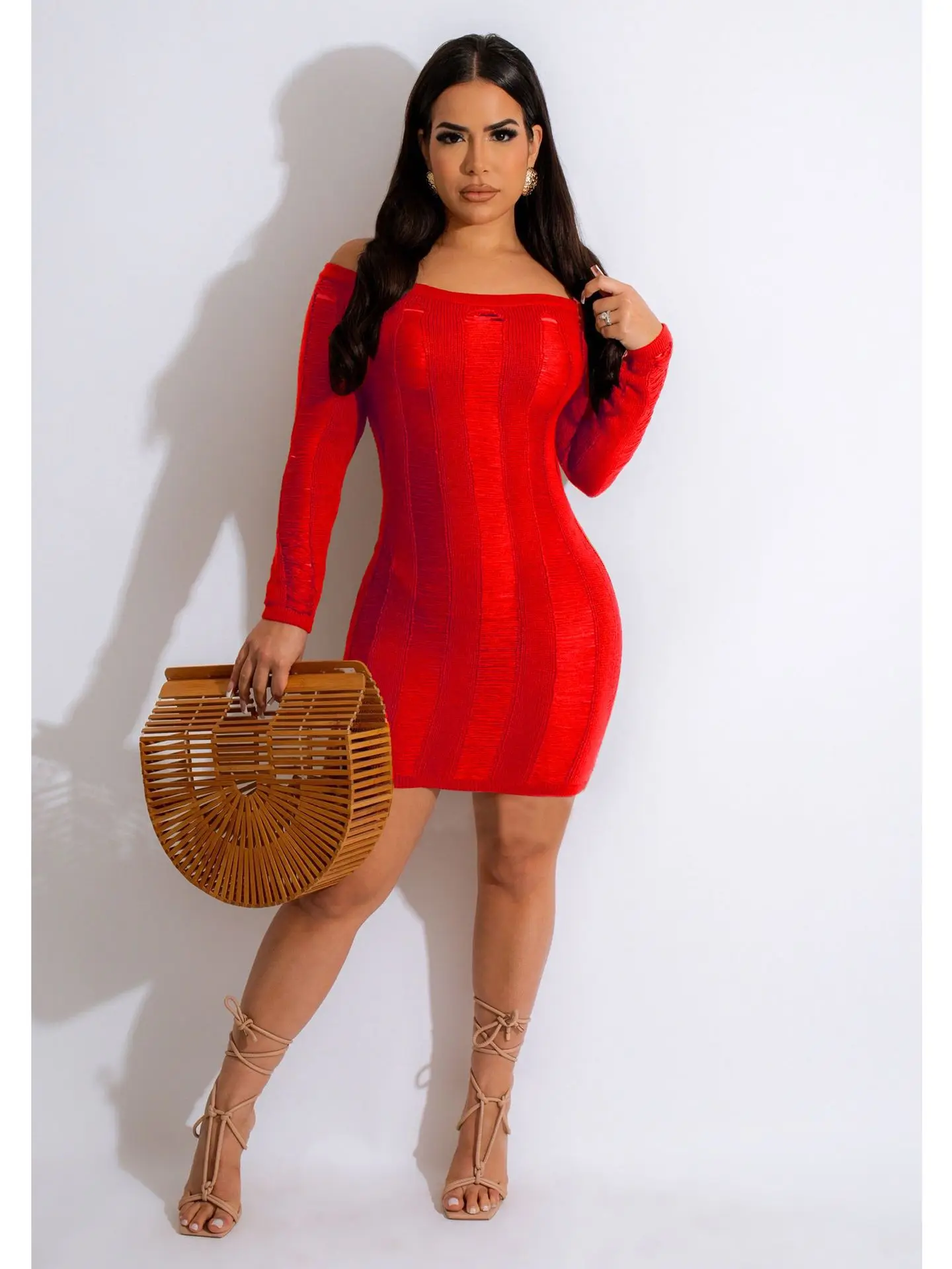 Women S Dresses 2023 Spring Summer Hollow Out Sexy Dresses Women Night Club Long Sleeve Backless