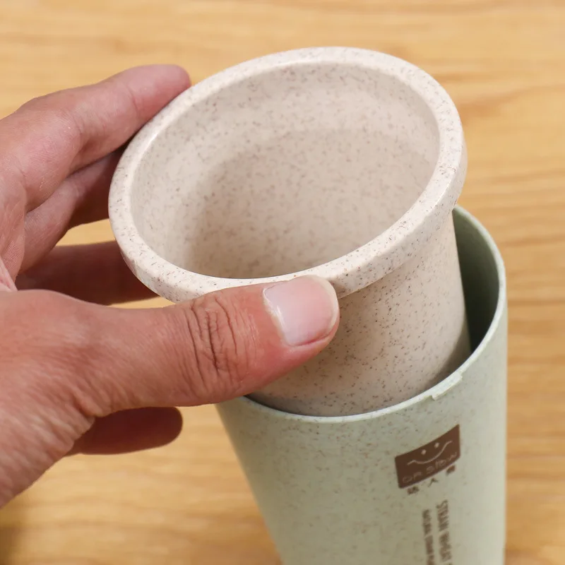 Eco Friendly Custom Portable Reusable Coffee Cup Travel Wheat straw mugs