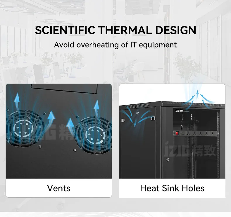 Cabinet with Cooling Fan, Wall, 9U-18U - detail 6