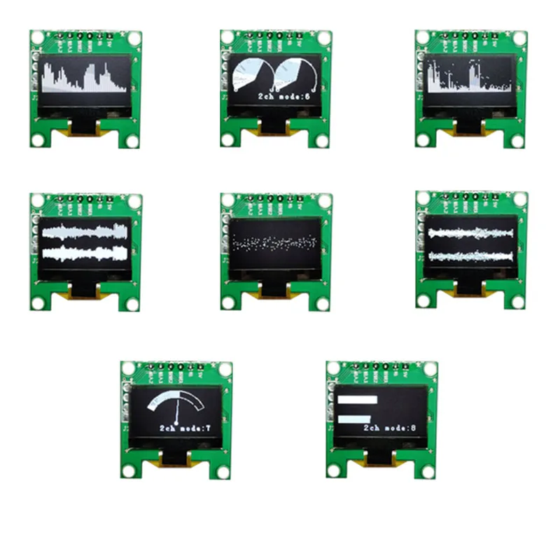 0.96 Inch Oled Spectrum Display Analyzer Mp3 Pc Amplifier Audio Level Indicator Music Rhythm