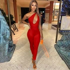 Sexy Ladies Sexy Ladies 1 Piece Bodycon Romper 1 Shoulder Sleeveless Summer Women Long Jumpsuit