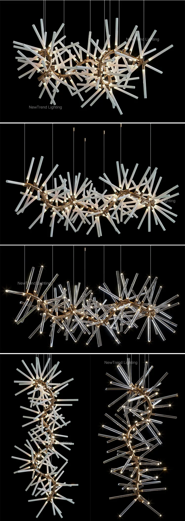 CPL-374 New Product Indoor Decoration Lighting Hall Hotel Lobby Bespoke Clear Glass Chandelier details