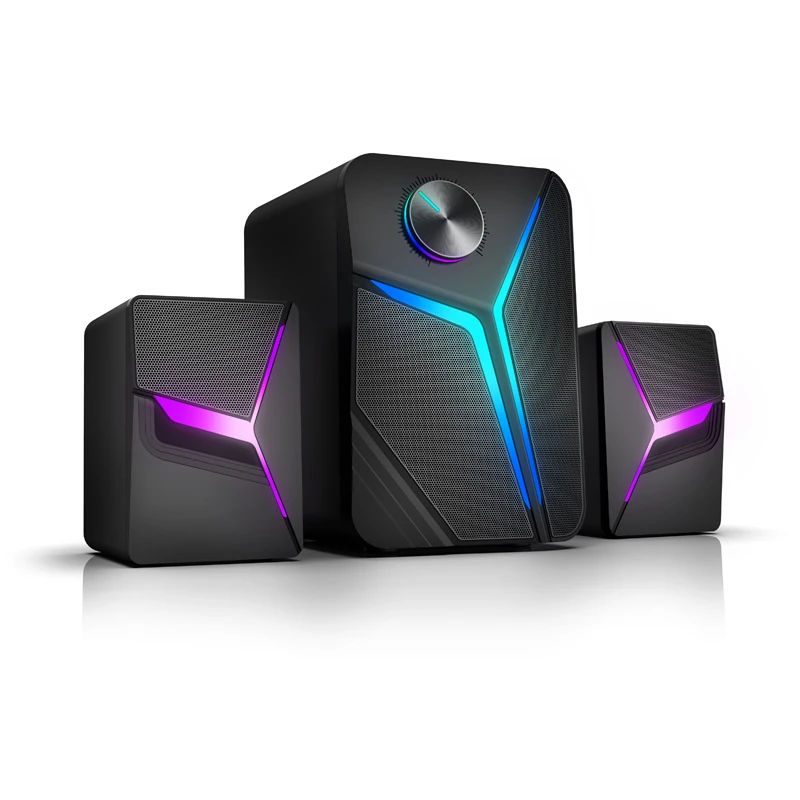 Laptop Pc Usb Power Audio Rgb Led Light Desktop Gaming Accessories Speaker Computer Portable Active 2.0 Stage Bluetooth Speaker