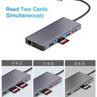 13 IN 1 Type C Hub USB C Adapter To 4kHDML 3.5mm Audio SD*2 MicroSD 4K HD MI VGA Gigabit Ethernet 3*USB2.0 2*USB3.0