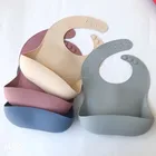 High Quality BPA Free Silicone Baby Bib With Food Catcher Microwave Silicone Bibs Infants Babe Bibs