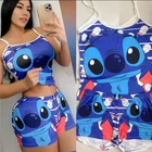 Sleepwear 2 Piece Pajama Set Spring Wholesale 2 Piece Shorts Sleepwear Pajama Set Women's Cartoon Sleepwear