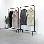 New 2021 New Clothing Display Rack Shopping Mall Bedroom Available Iron Clothing Storage Rack With Wheels
