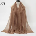 Polyester Hijab Wholesale Crinkle Cotton Chiffon Polyester Fancy Muslim Islamic Scarf Women Hijab S2#42-90