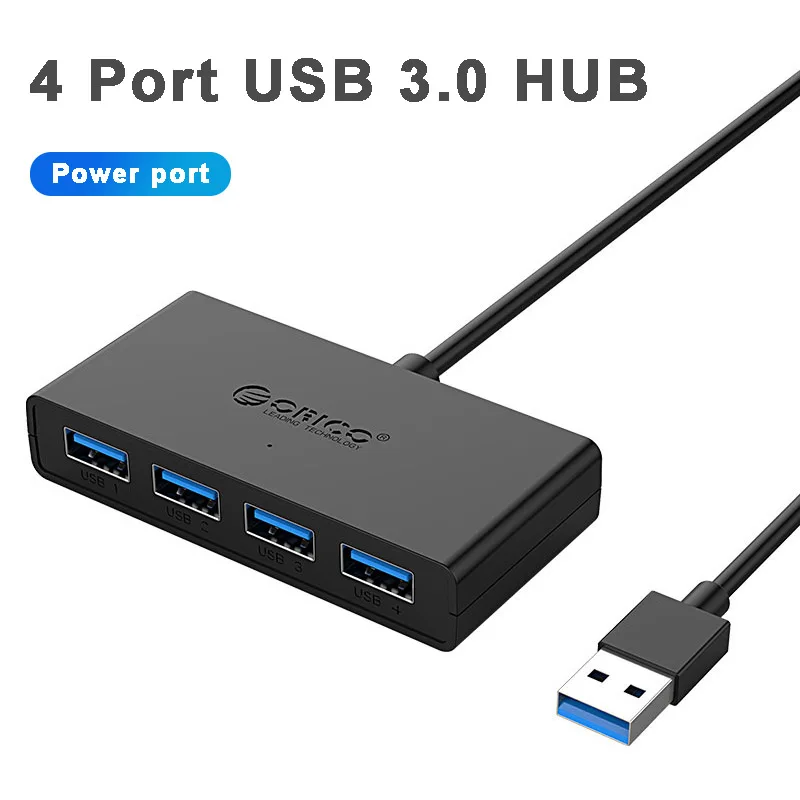 Mini USB 3.0 HUB 4 Port Power Supply OTG with Micro USB Splitter Power Interface for MacBook Laptop Tablet Computer OTG USB HUB