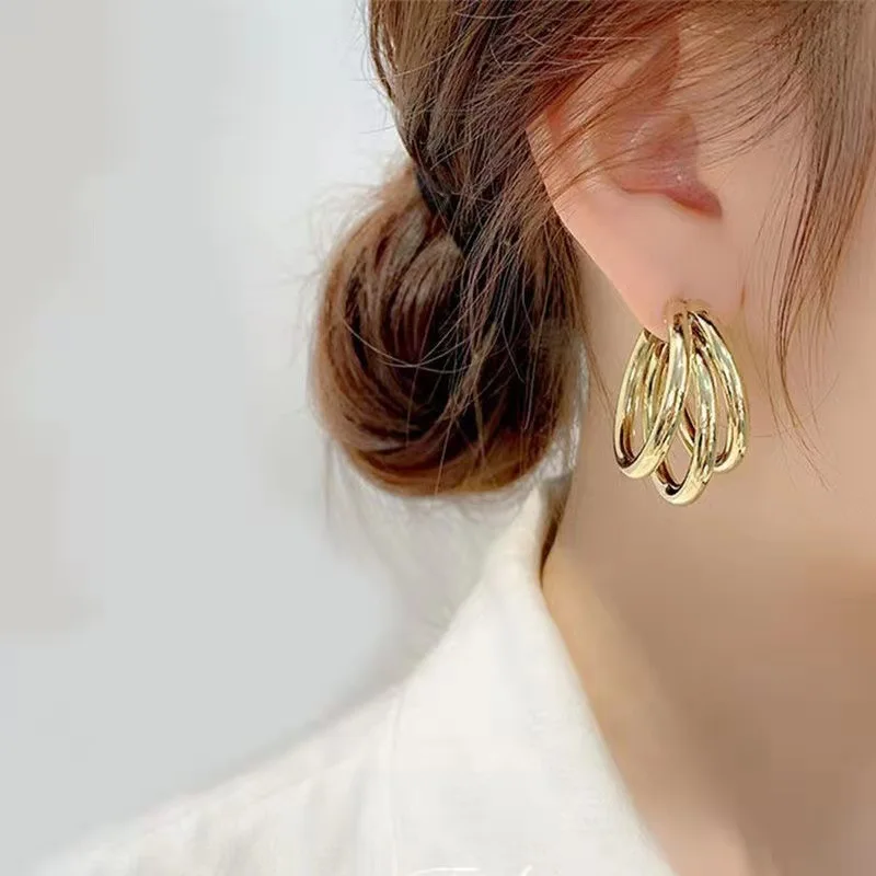 exaggerate circle earrings simple wild temperament earring atmosphere sense of luxury ear studs