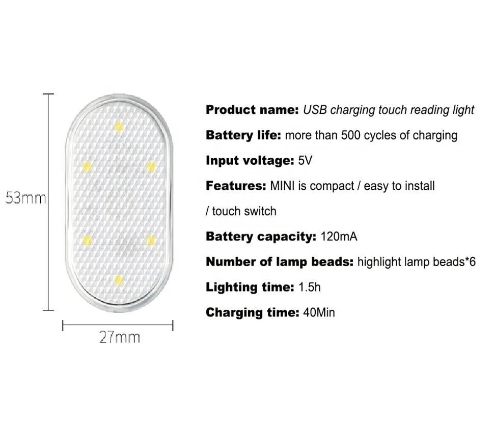 Amazon Hot Selling New Mini Car Interior Lights LED Emergency Lights Car Touch Sensing Car Lights Other Accessories