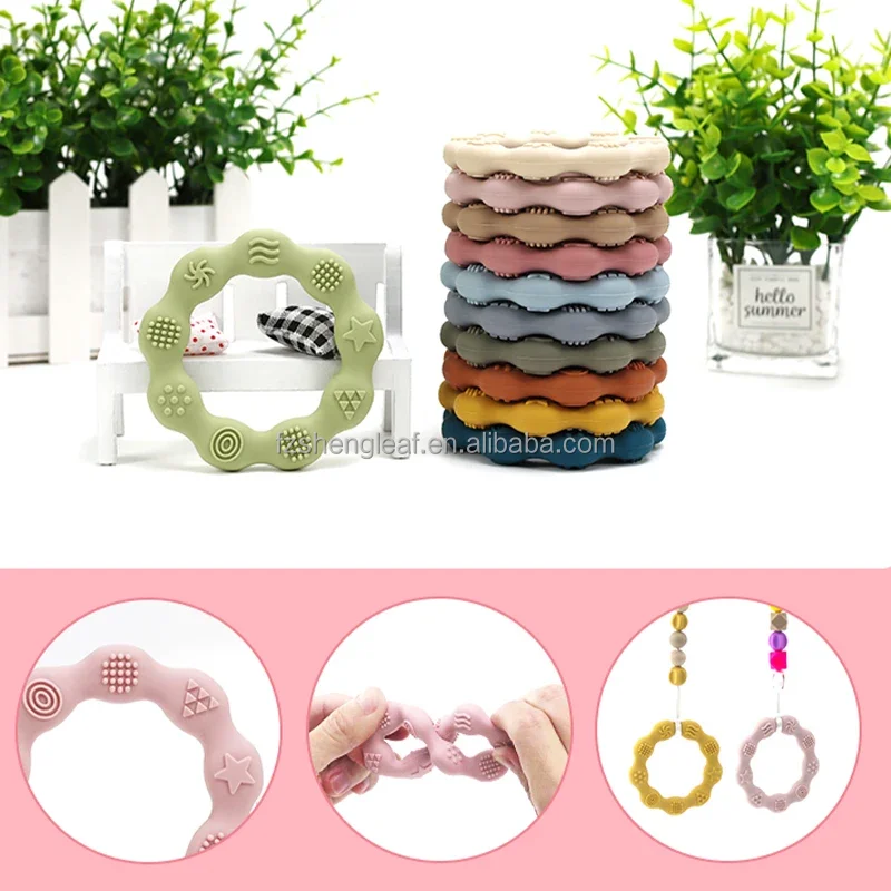 product wholesale customized bpa free soft baby silicone newborn pacifier teether infant tactile training teething toy food grade-3