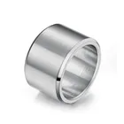Jewelry Ring Ring Punk Jewelry Silver Stainless Steel 15mm Wide Wedding Plain Band Ring