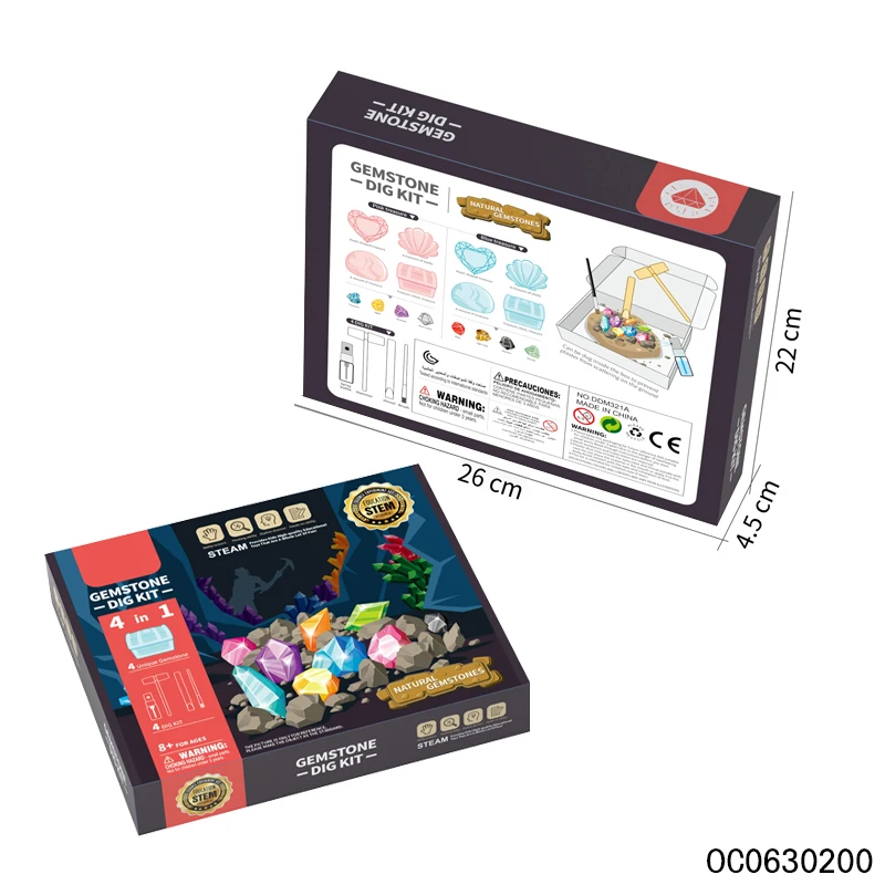 Hot dig diamond excavation kit gemstone dig toy with digging tools toys