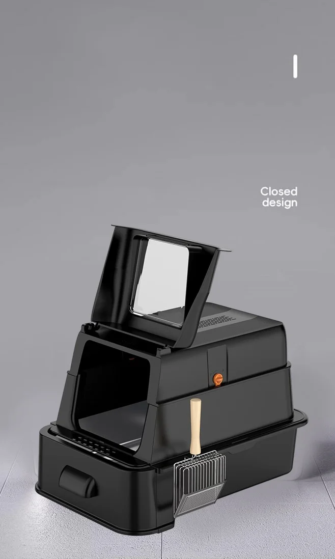New Large Drawer-type Fully Enclosed Stainless Steel cat Litter Box Pull-out Design Convenient for Cleaning cat Litter Box factory