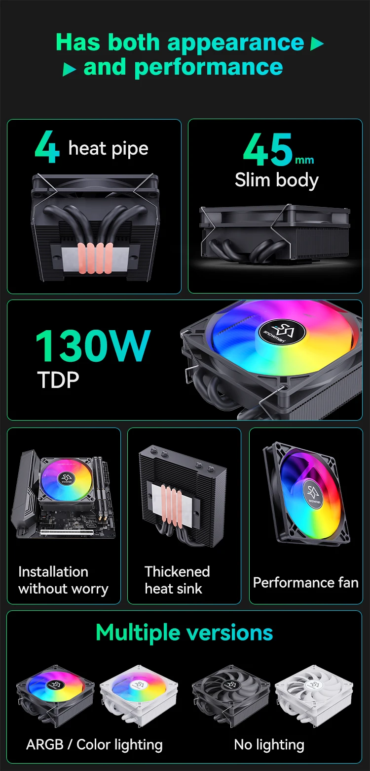 Air Cooler, SNOWMAN, ARGB, CPU, LGA - detail 12