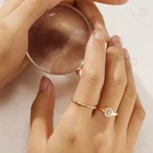 Diamond Rings Gemnel Hot Sale Elegant Brass Jewelry Fashion 18k Gold Plating Engagement Diamond Signet Rings