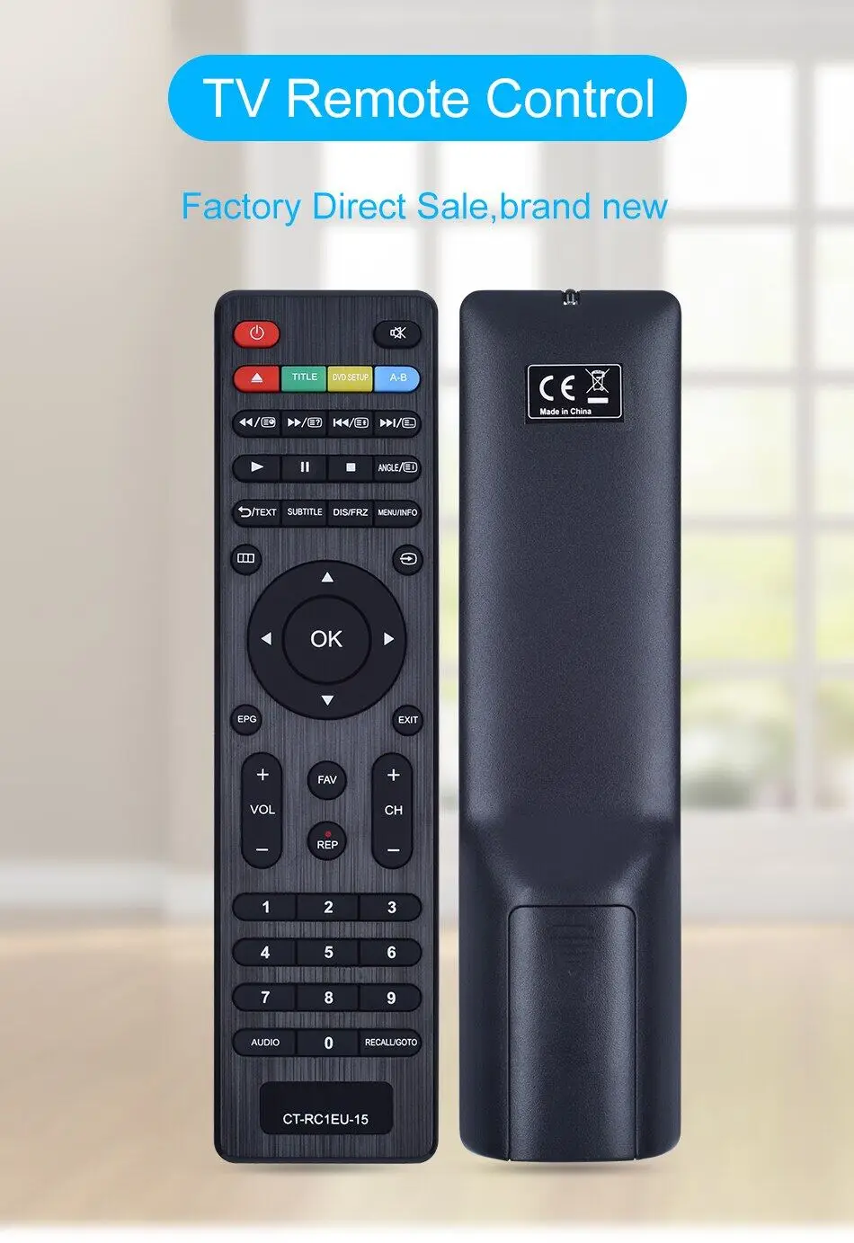 Telecomando CT-RC1EU-15 CTRC1EU15 Compatibile con Toshiba/KENNEX TV 24E1533DG 32E1653DG 42F1633DG RC-MT01 SSDV-3211Y TVC-MSDV3211Y-T2 Sostituzione Controllore