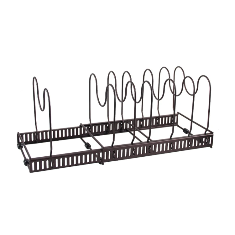 Black Pot Lid Organizer Rack Holder for Kitchen Storage Rack