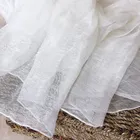 White Linen Scarf Nature White Color 30% Silk 70% Linen Scarf For Dyeing