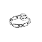 Ring Silver New Women Index Finger Ring Jewelry Open Happy Smile Face 925 Silver Plated Ring