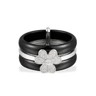 Ring Professional Manufacturer Lucky Clover Ceramic Silver Jewelry 925 Sterling Ring For Women