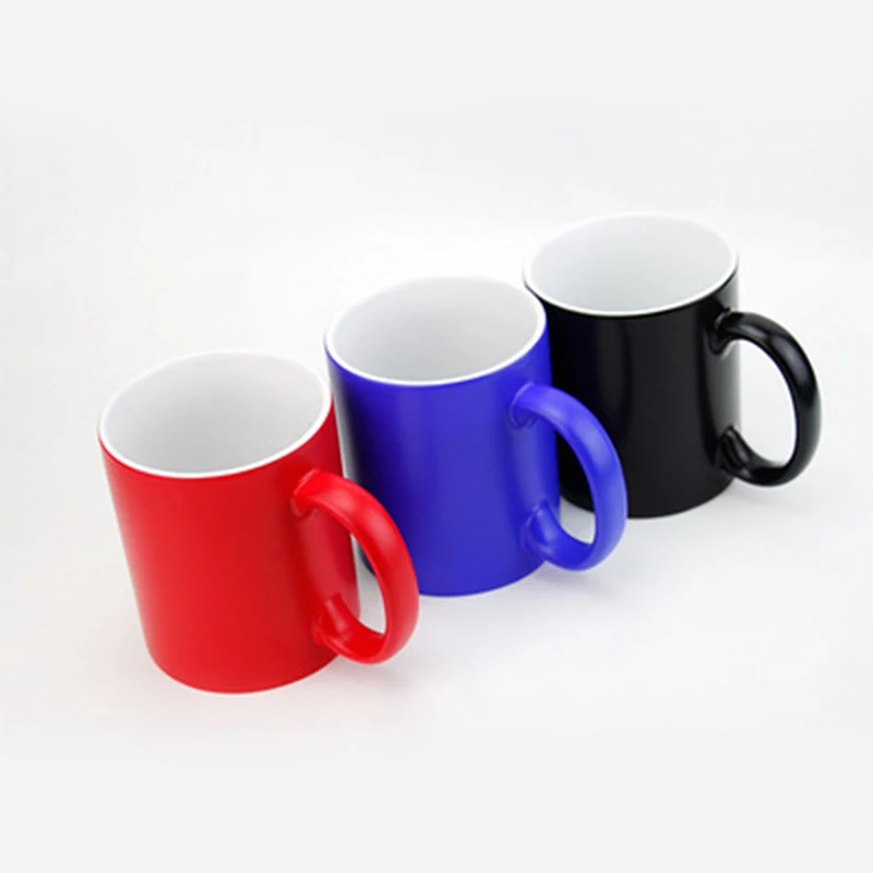 New Fashion 11oz Black Custom Magic Mug Creative Temperature color Changing Sublimation  Mug