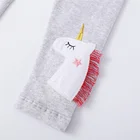 Pants Cotton Organic Unicorn Embroidery Knitted Legging Custom Pants For Kids Cotton