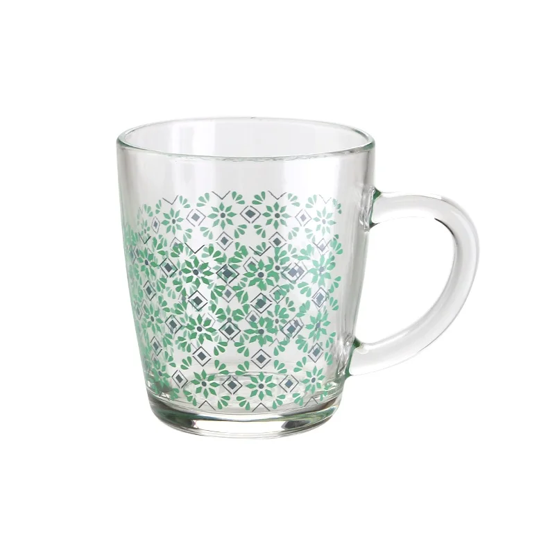 425ml reusable glass cups Latte Glasses Tea Glass Coffee Mug With Handle