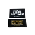 Logo Customer Logo T-shirt Label Customized Brand Name Logo High Quality Black Satin Knit Label For T-Shirt Clothing