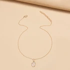 Fashion Flower Flower Women Fashion Design Flower Pressed Irregular Necklace Gold Chain Rose Flower Pendant Necklace
