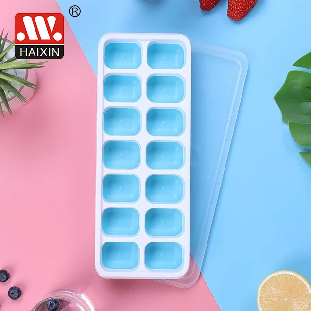 Haixing Chinese Manufacturer 14 grids fancy ice cube tray PP TPE BPA free  ice cream tray