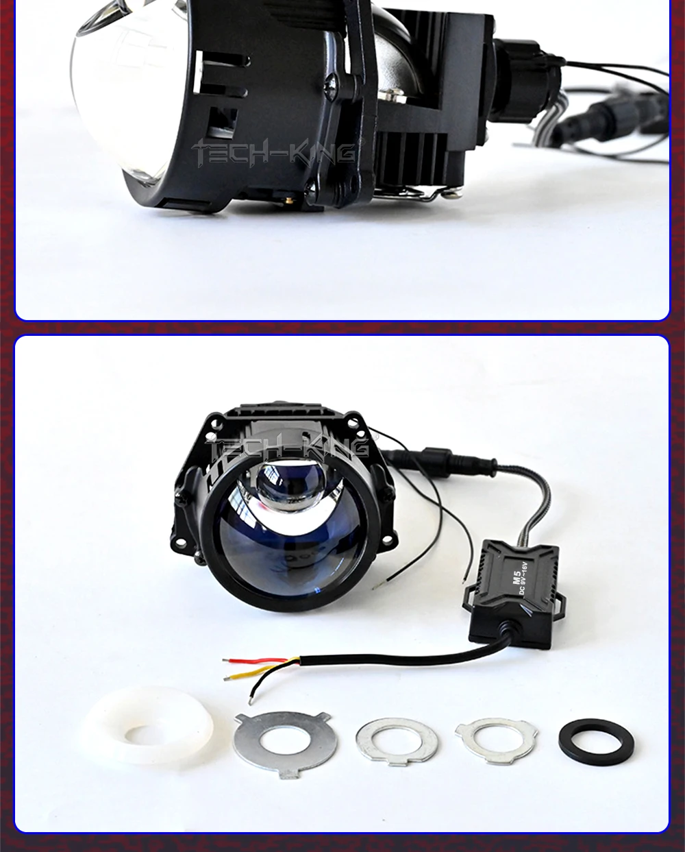 TECH-KING M5 intelligent LED dual optical lens high power LED lens universal LED headlamp lens high power bi-led projector