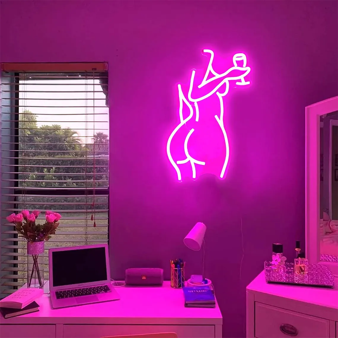 Lady Back Neon Sign Dimmable Led Lady Sign Wall Art Decor Pink Sign Lights Woman Sexy For Bar 7864