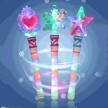Light Up LED Fairy Winged Heart Wand Super Star Princess Magic LED Wand for Kids Girls Boys Christmas Birthday Gift Toy