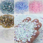 Wholesale Jelly AB Gem Stones Flatback Nail Decorations Accessories Bulk Processing Resin Rhinestones