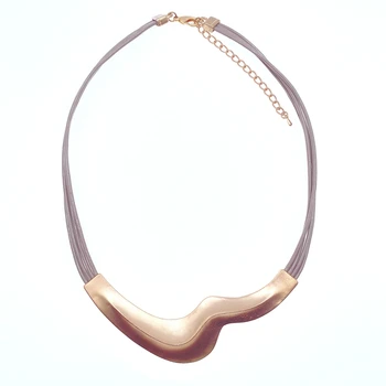 2021 Custom Design irregular multilayer leather gold plated choker necklace