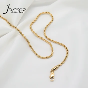 18K Gold Plated Rope Chain Factory Custom Necklace Stainless Steel Chain For Unisex