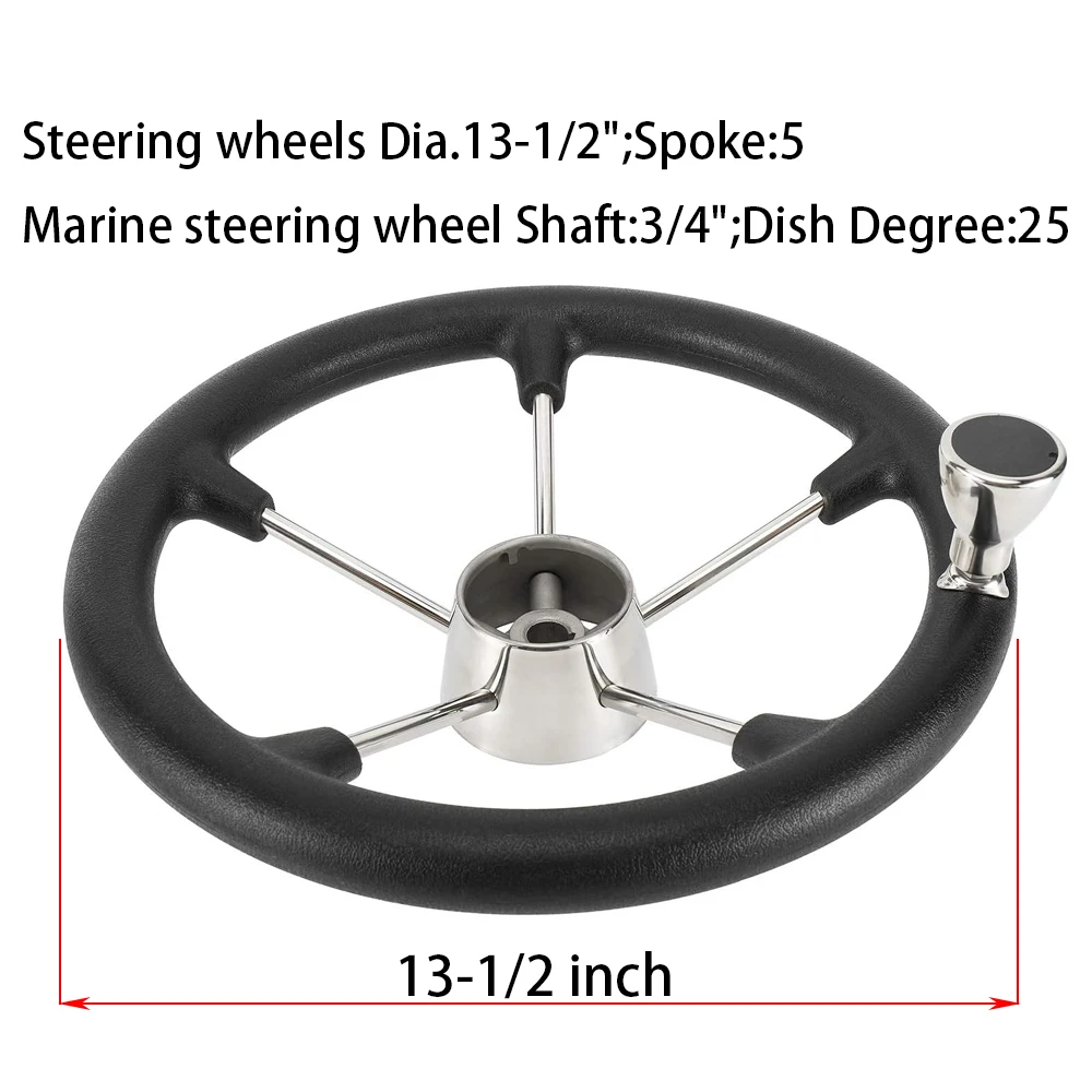 Most Sale Marine 5 Spoke Destroyer Style Stainless Boat Steering Wheel