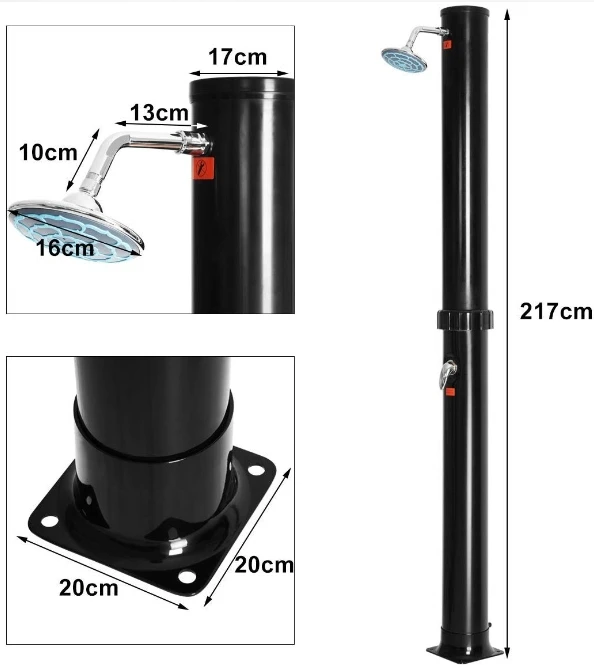 Outdoor Shower Column and Durable Solar Shower
